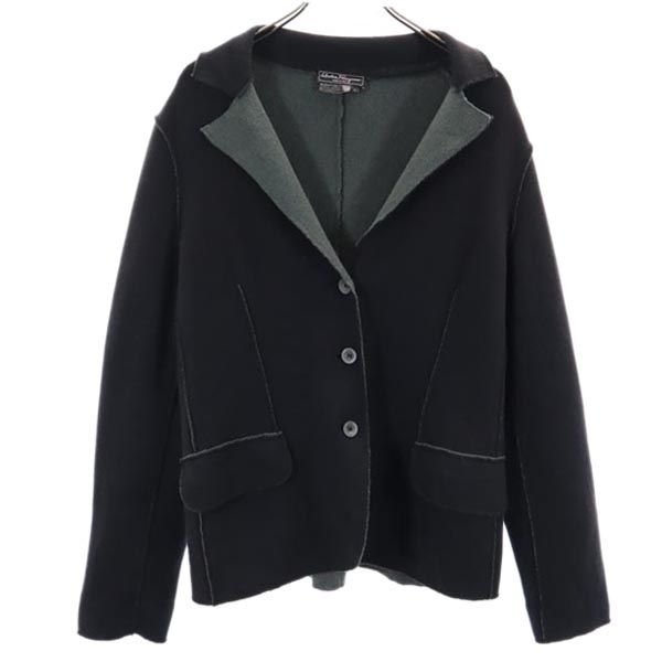 Salvatore Ferragamo Wool Blend Tailored Blazer Black Size L