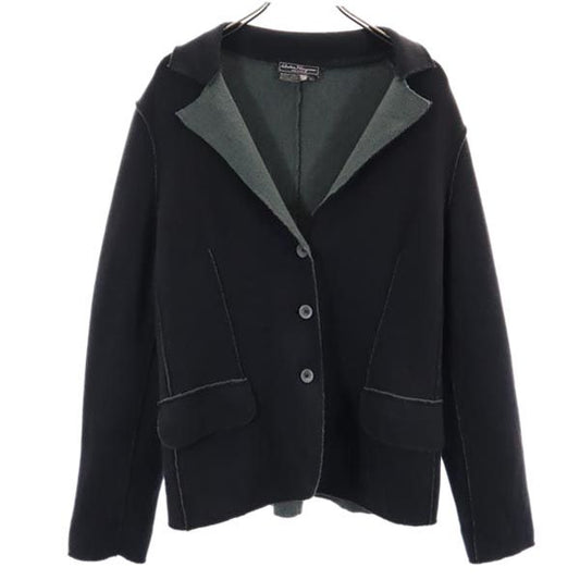 Salvatore Ferragamo Wool Blend Tailored Blazer Black Size L