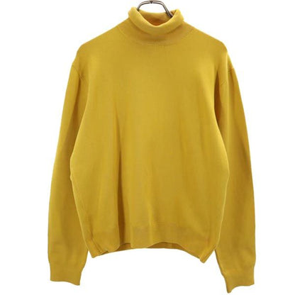 GUCCI Italian 100% Silk Turtleneck Sweater Mustard Size L