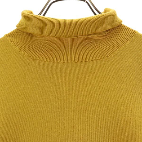 GUCCI Italian 100% Silk Turtleneck Sweater Mustard Size L