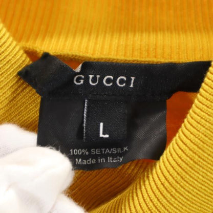 GUCCI Italian 100% Silk Turtleneck Sweater Mustard Size L