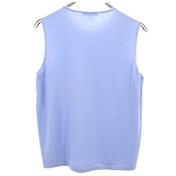 CELINE Italian Made Cashmere Blend Knit Vest Blue Size L