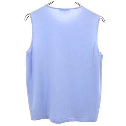 CELINE Italian Made Cashmere Blend Knit Vest Blue Size L