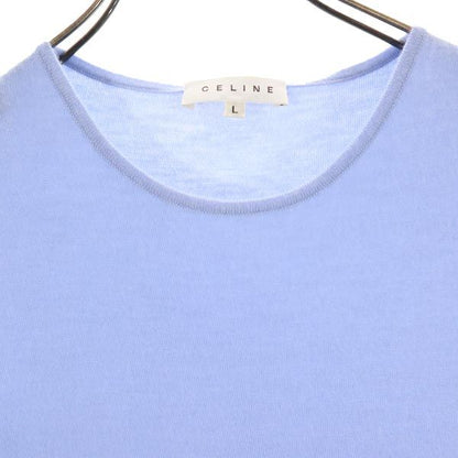 CELINE Italian Made Cashmere Blend Knit Vest Blue Size L