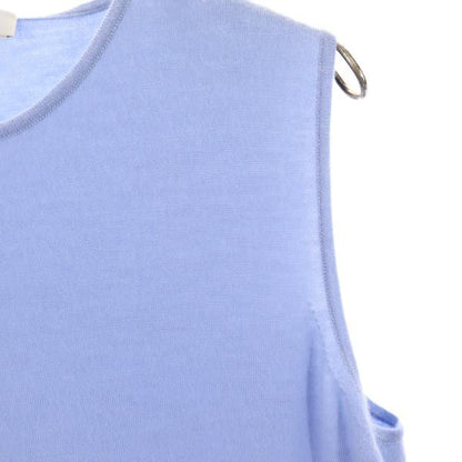 CELINE Italian Made Cashmere Blend Knit Vest Blue Size L