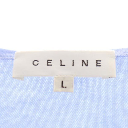 CELINE Italian Made Cashmere Blend Knit Vest Blue Size L