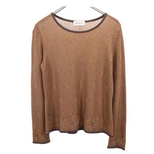 YVES SAINT LAURENT Japanese All-Over Sweater Brown Size M