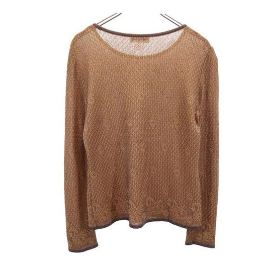 YVES SAINT LAURENT Japanese All-Over Sweater Brown Size M