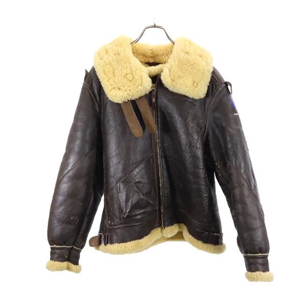 REAL McCOY B-3 Type Sheepskin Flight Jacket Brown Size 40