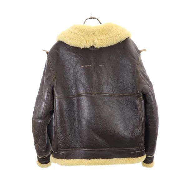 REAL McCOY B-3 Type Sheepskin Flight Jacket Brown Size 40