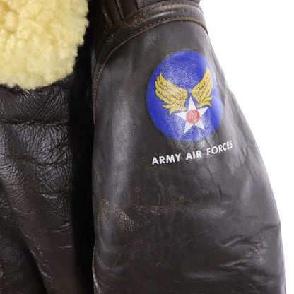 REAL McCOY B-3 Type Sheepskin Flight Jacket Brown Size 40