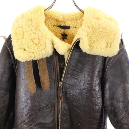REAL McCOY B-3 Type Sheepskin Flight Jacket Brown Size 40