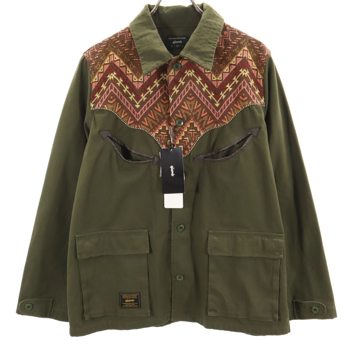 glamb Khaki Persian Field Jacket Size 2