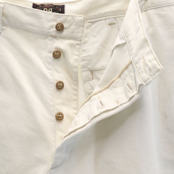 RRL 90s USA Made Button Fly Chino Shorts White Size W33