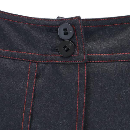 CHANEL French Midi Pleated Skirt Dark Navy Size 36