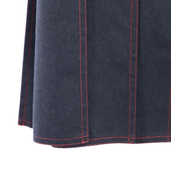 CHANEL French Midi Pleated Skirt Dark Navy Size 36