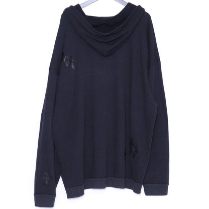 CHROME HEARTS Y NOT Cemetery Cross Hoodie Black Size XL