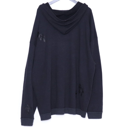 CHROME HEARTS Y NOT Cemetery Cross Hoodie Black Size XL
