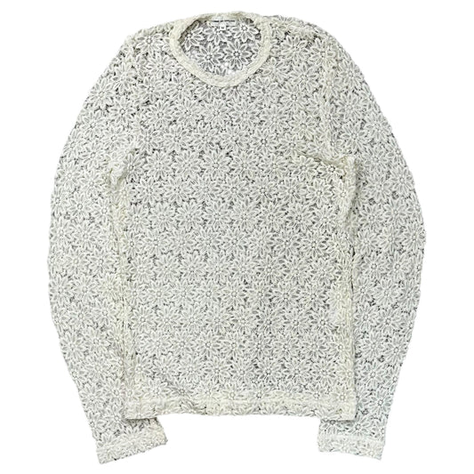COMME des GARCONS 96SS Garment Dyed Flower Lace Top Size M