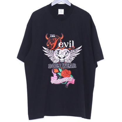 VETEMENTS Devil Wears Patched T-Shirt Black Size XS