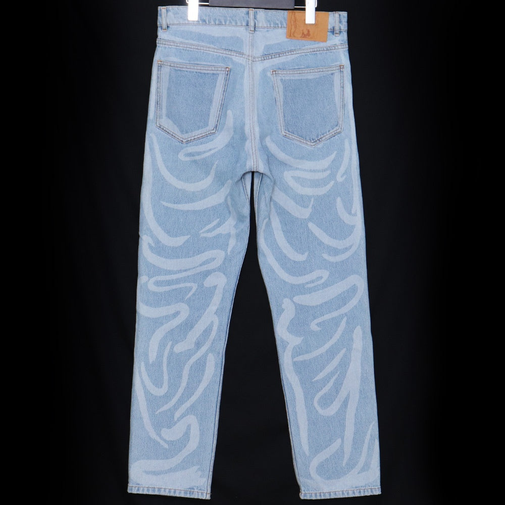 MARTINE ROSE Paint Print Straight Jeans Blue Size XS