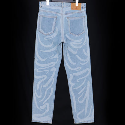 MARTINE ROSE Paint Print Straight Jeans Blue Size XS