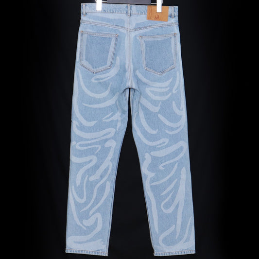MARTINE ROSE Paint Print Straight Jeans Blue Size XS