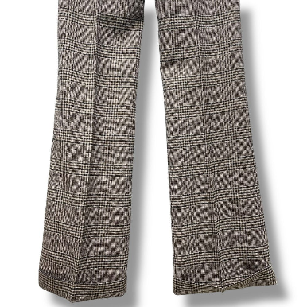 ERNEST W. BAKER CUFFED 70s Check Trousers Brown Size XS