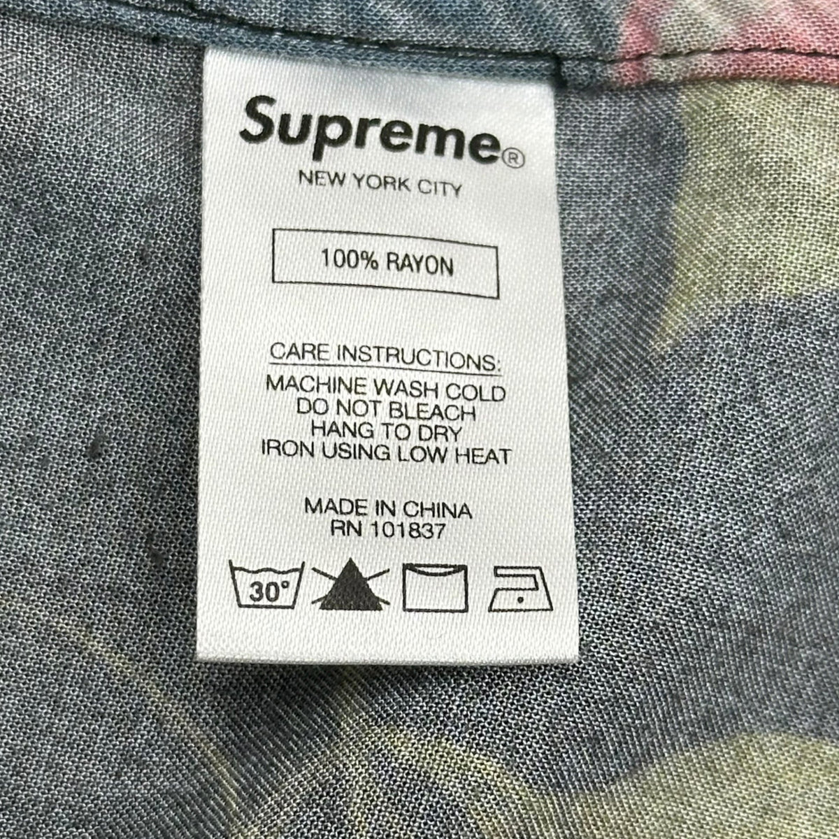 SUPREME 19SS Cherry Rayon Open Collar Long Sleeve Shirt Multi Size M
