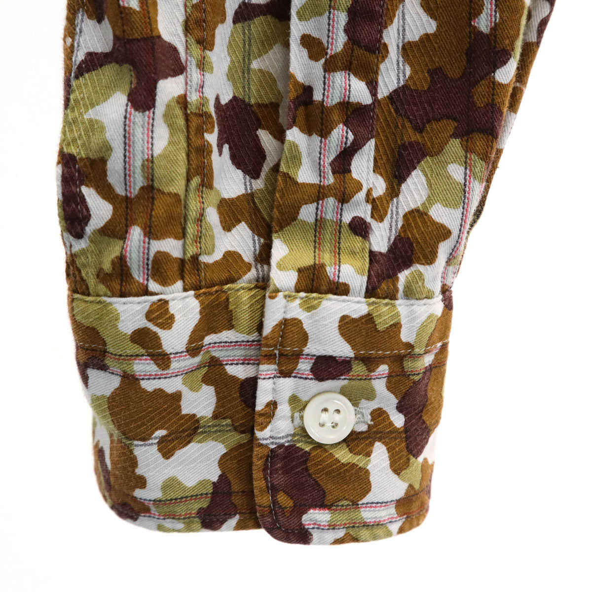 CDG HOMME PLUS 97 Camo Stripe Long Sleeve Shirt Brown