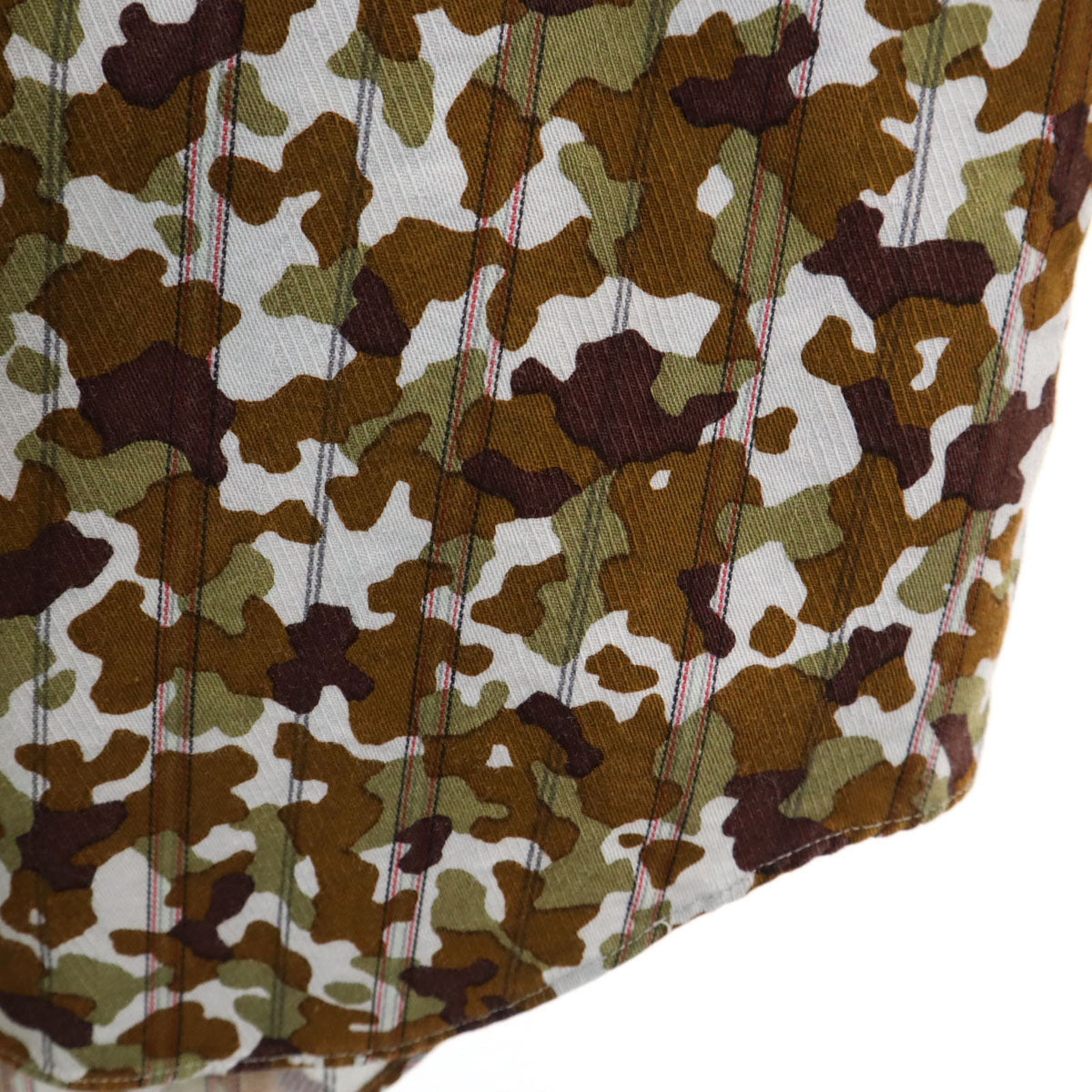 CDG HOMME PLUS 97 Camo Stripe Long Sleeve Shirt Brown