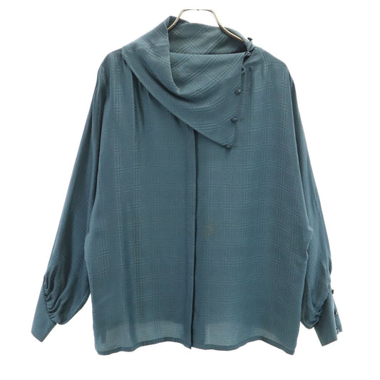 Christian Dior 90s Silk Long Sleeve Charcoal Gray Shirt Size S