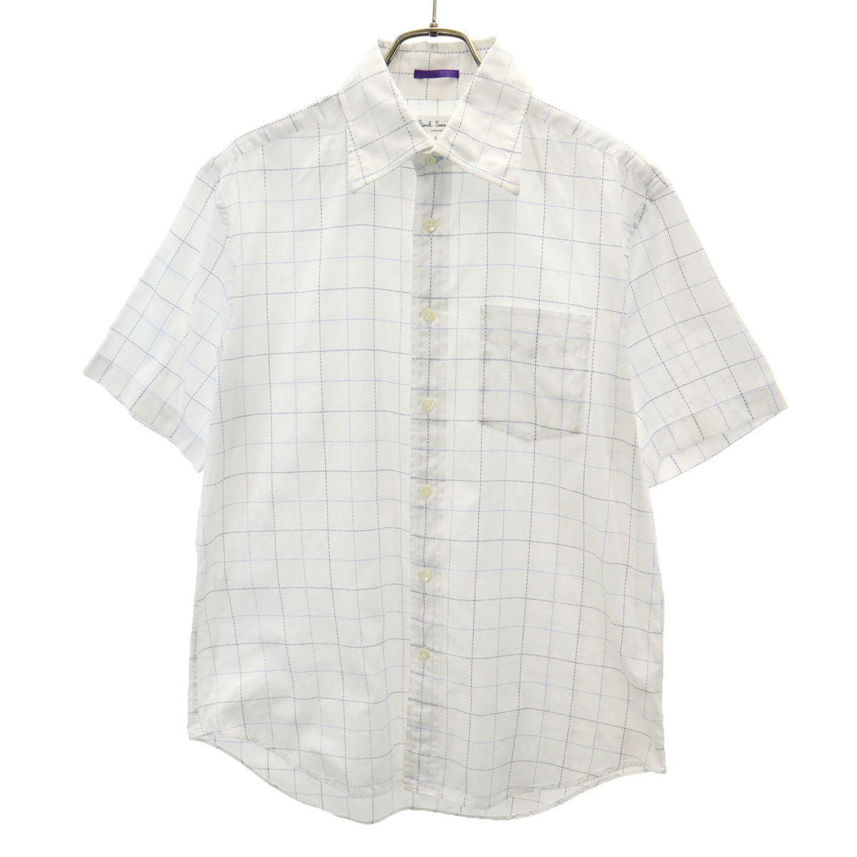 Paul Smith LONDON Japan Made Check Short Shirt White Size L