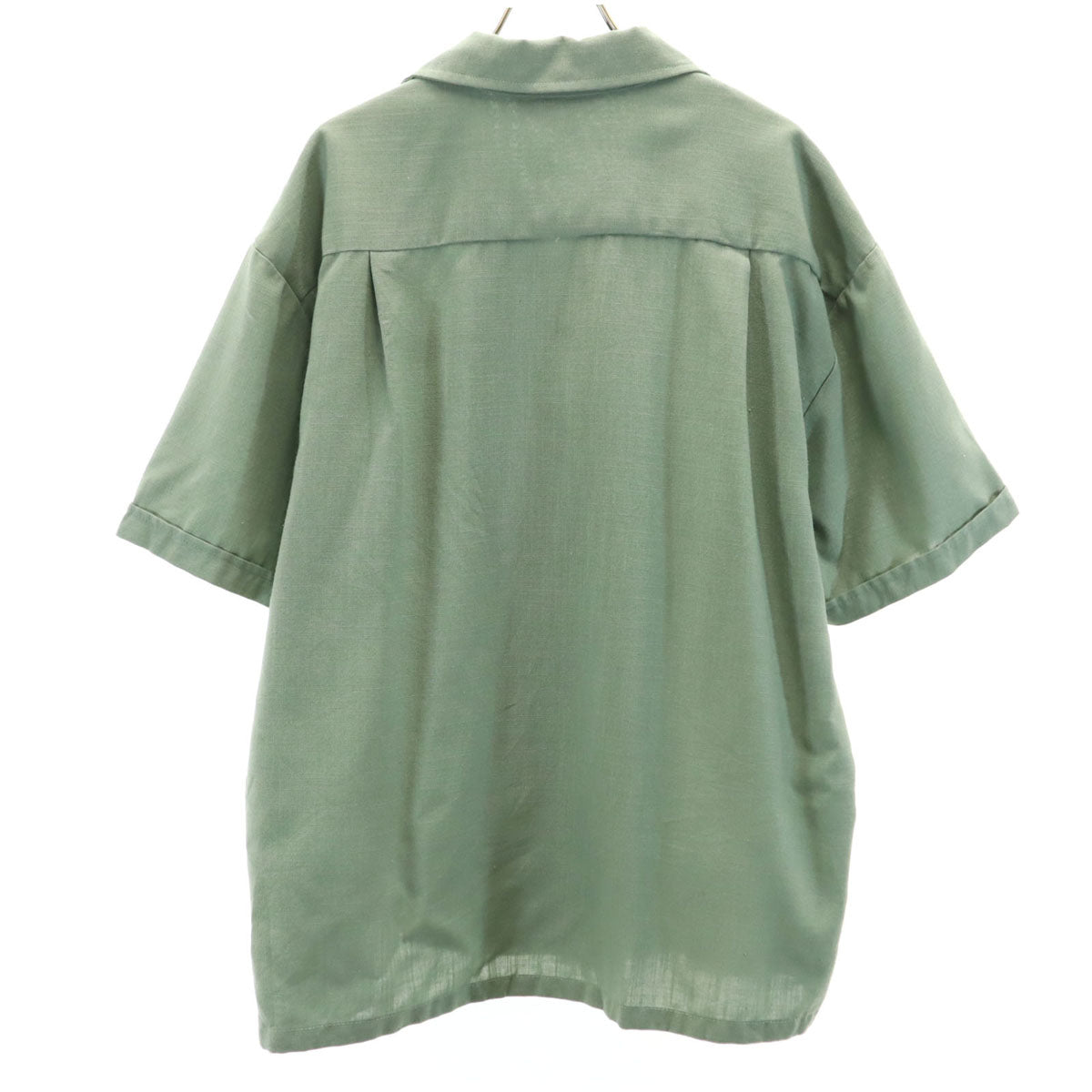 Davinci 60s 70s Vintage Open Collar Shirt Green Size L