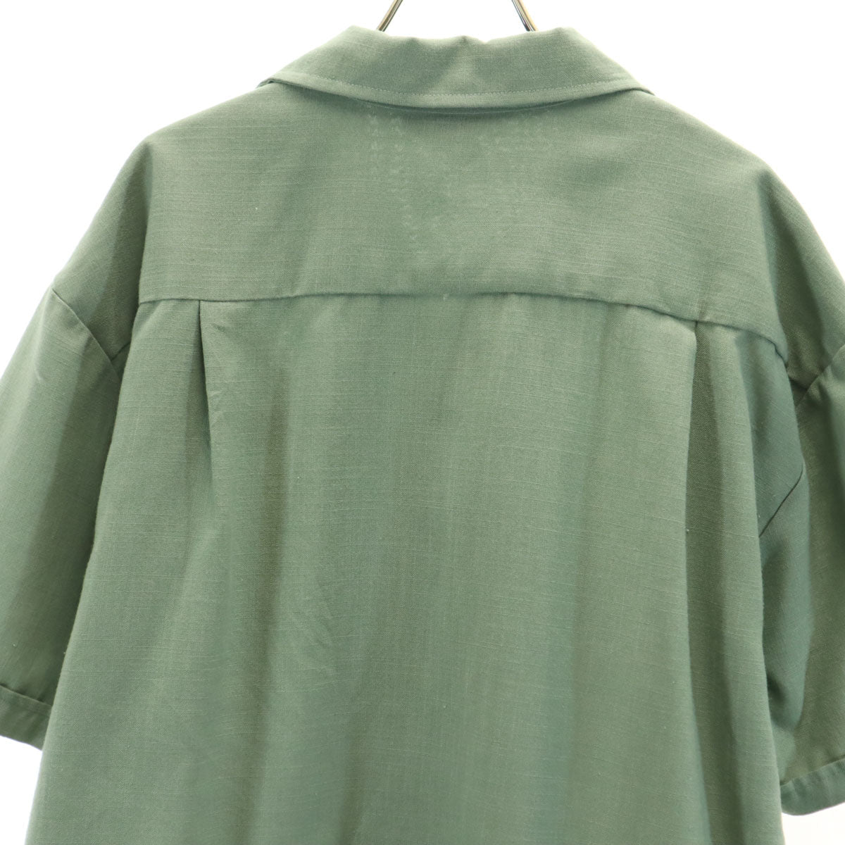 Davinci 60s 70s Vintage Open Collar Shirt Green Size L