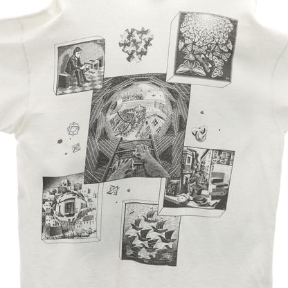ANDAZIA 90s USA Made M.C. Escher Print T-Shirt White Size XL
