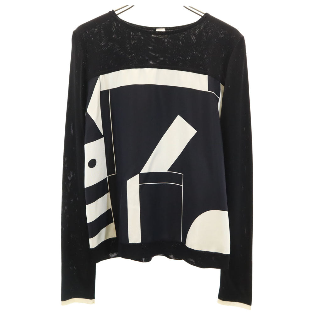 HERMES Italian Long Sleeve Top Black