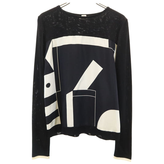 HERMES Italian Long Sleeve Top Black