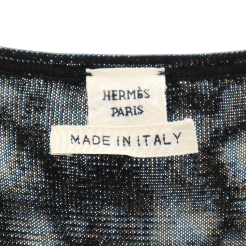 HERMES Italian Long Sleeve Top Black