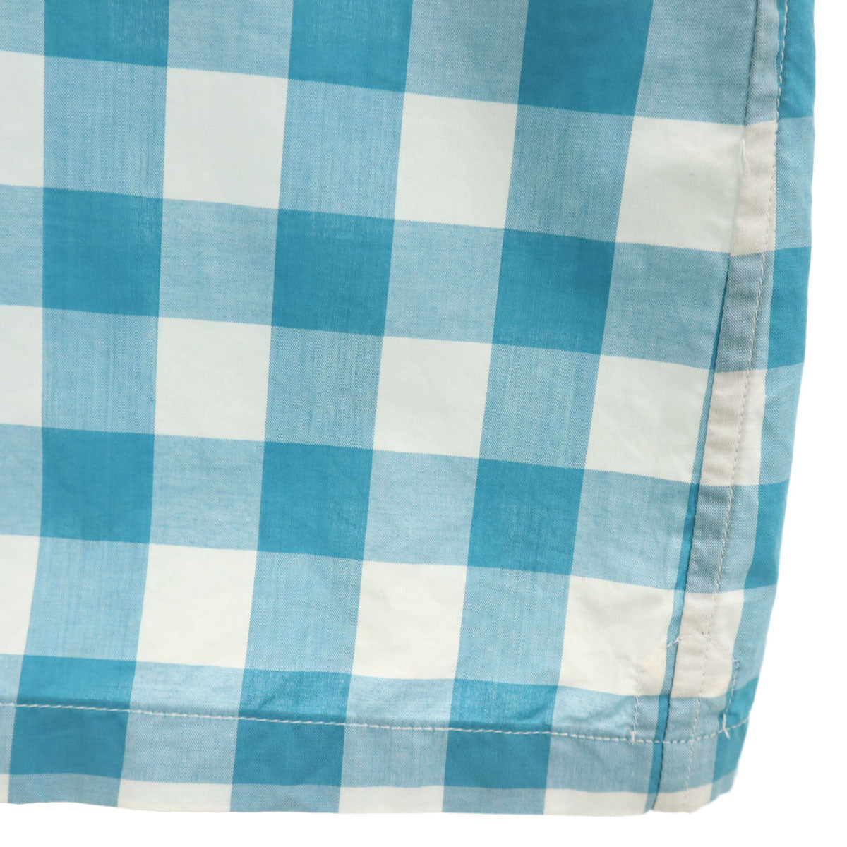 PRADA Italian Gingham Check Cotton Shirt White Size 42
