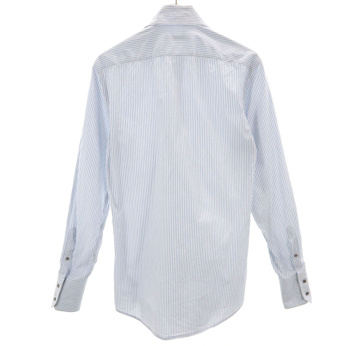 GUCCI Italian Made Striped Cotton Long Shirt White Size 38