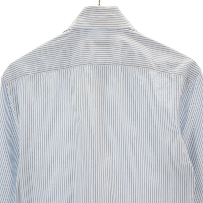 GUCCI Italian Made Striped Cotton Long Shirt White Size 38