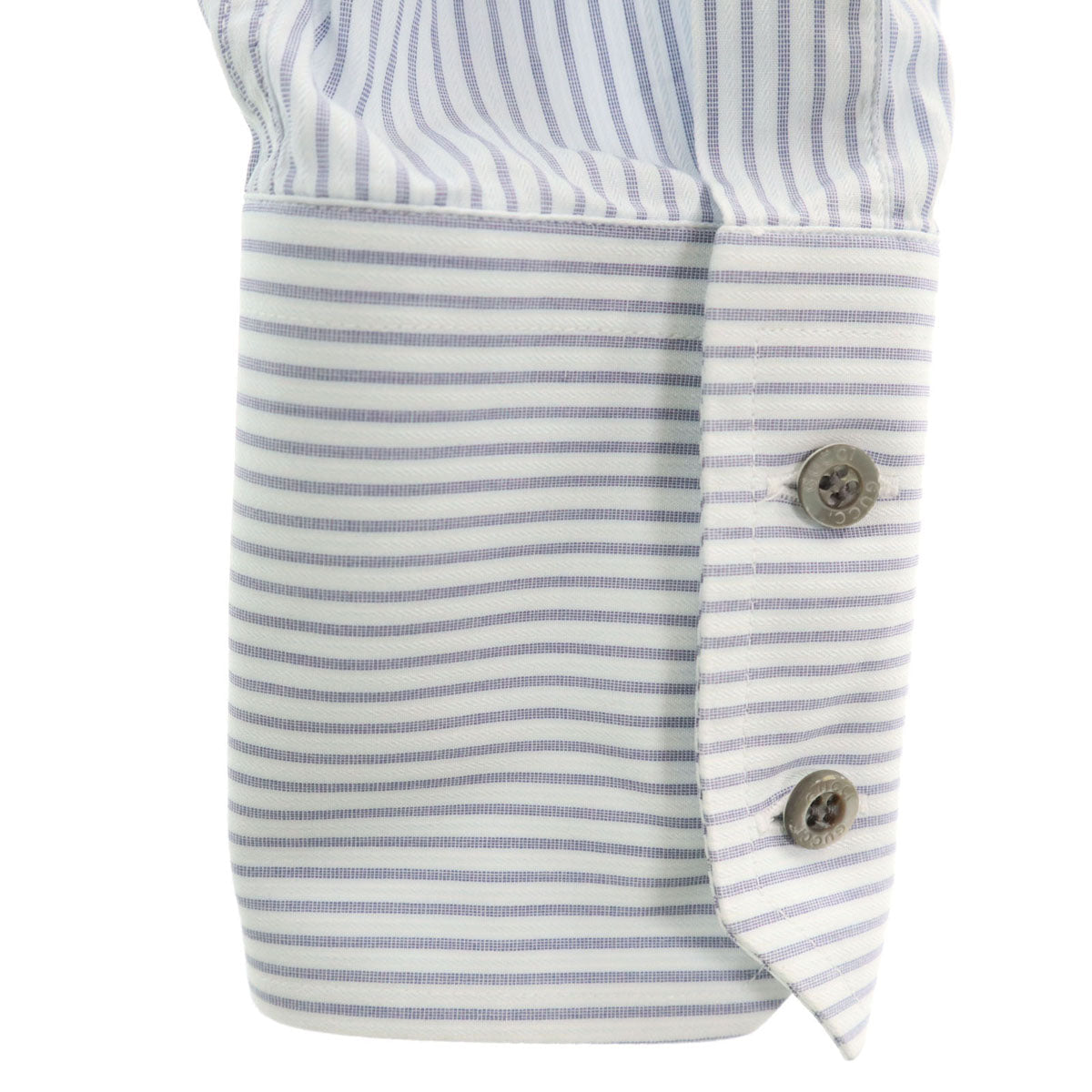 GUCCI Italian Made Striped Cotton Long Shirt White Size 38