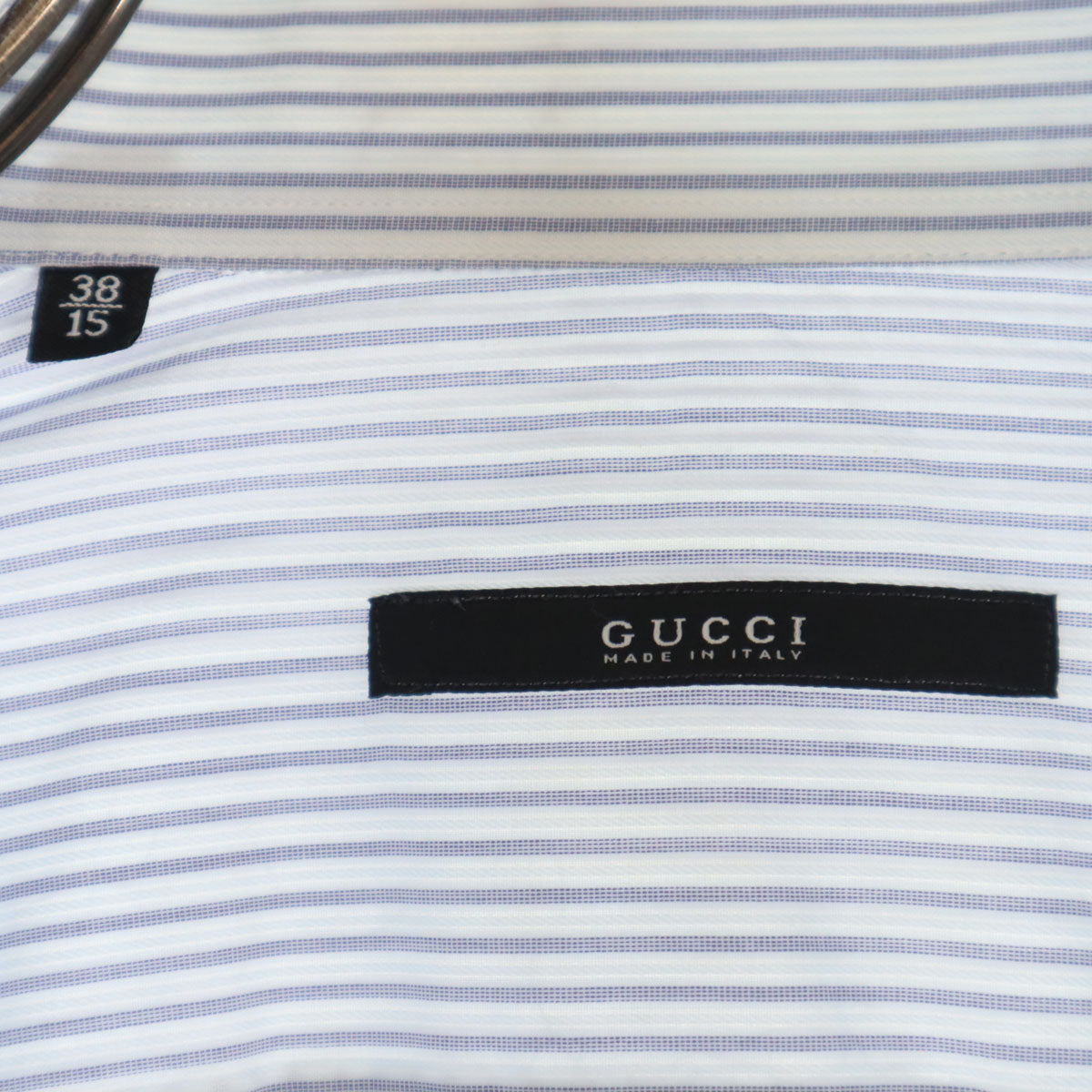 GUCCI Italian Made Striped Cotton Long Shirt White Size 38