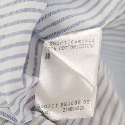 GUCCI Italian Made Striped Cotton Long Shirt White Size 38