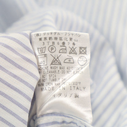 GUCCI Italian Made Striped Cotton Long Shirt White Size 38