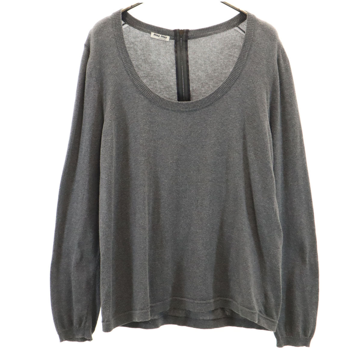 MIUMIU Italian Long Sleeve Sweater Charcoal Gray Size 42