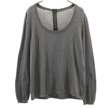 MIUMIU Italian Long Sleeve Sweater Charcoal Gray Size 42
