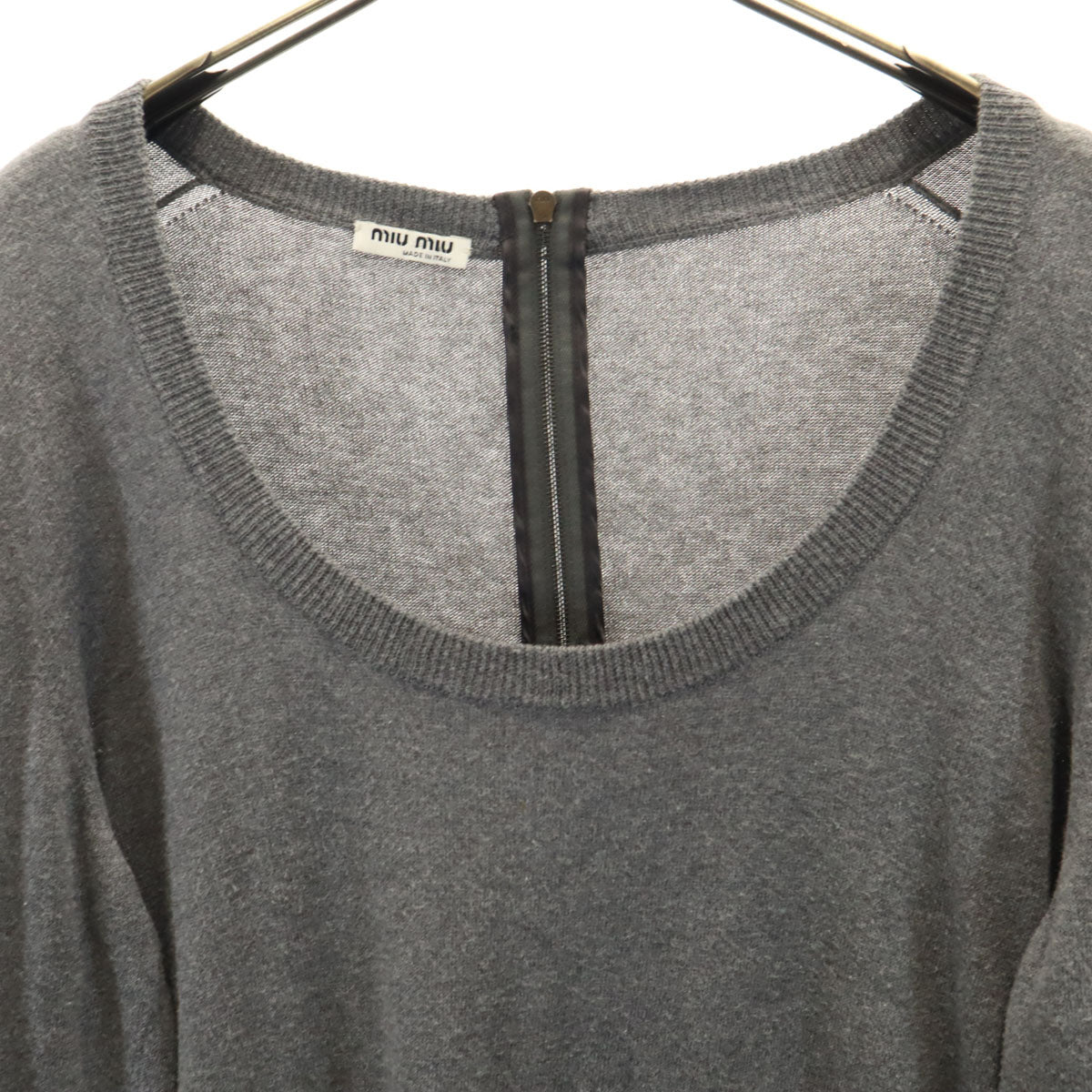 MIUMIU Italian Long Sleeve Sweater Charcoal Gray Size 42
