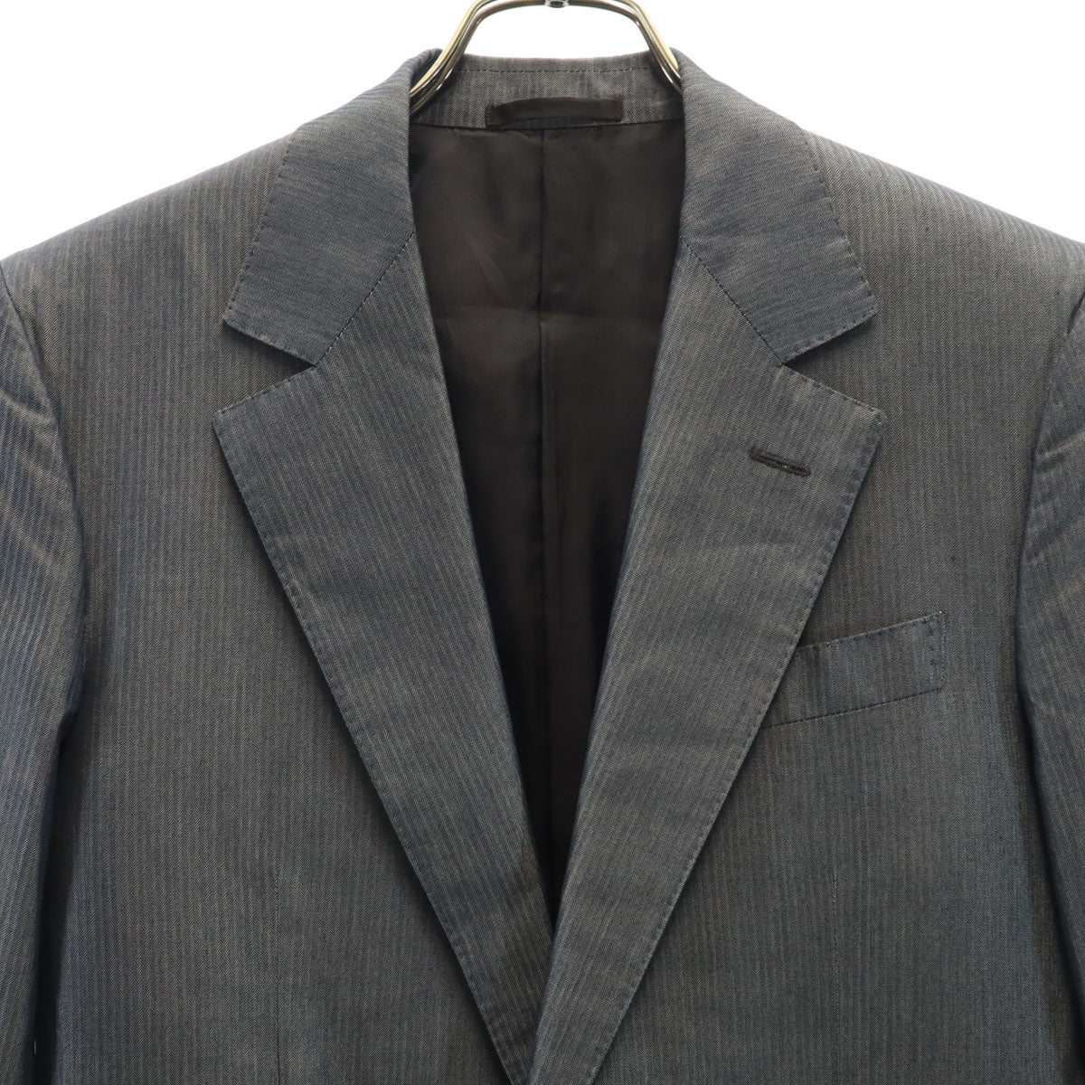 LOUIS VUITTON Herringbone Denim Blazer Gray Size 46